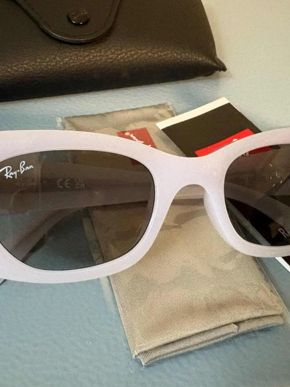 Ray-Ban Women's Kat 49mm Small Rectangular Sunglasses in White color NWT